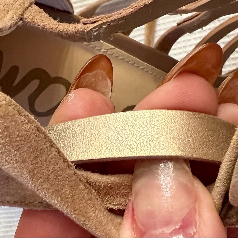 Sam Edelman Sz 9 Yarina Suede Gladiator Block Heel Sandals UEC - Picture 7 of 10